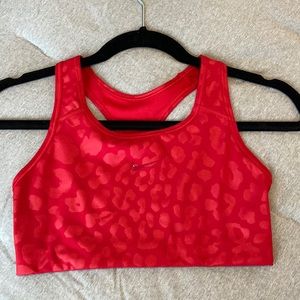 Nike Pro Dri-Fit Womens Small sports bra in red leopard